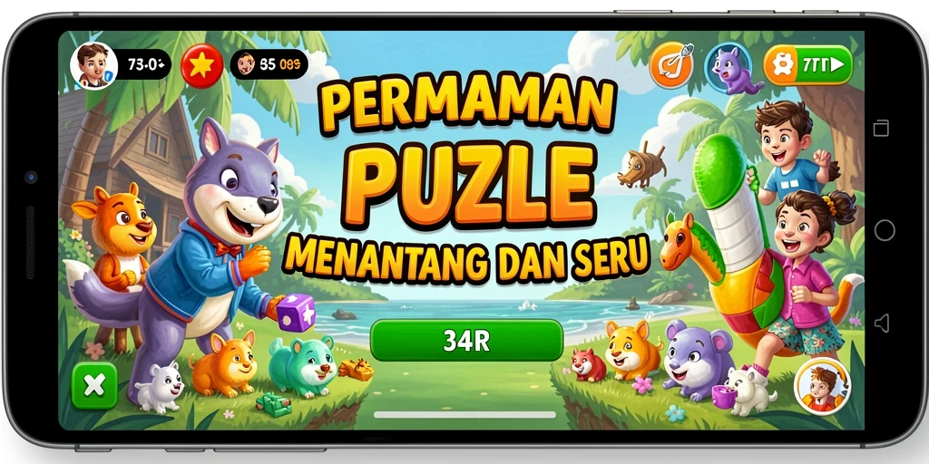 Gameplay seru dalam 34R yang menantang pikiran.
