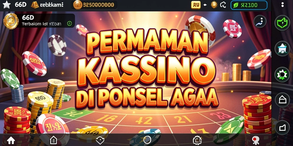 Screenshot 66D menampilkan momen seru permainan Kasino.