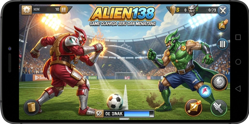 Screenshot utama ALIEN138 menampilkan serunya pertandingan olahraga.