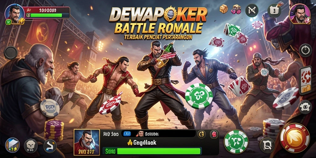 Screenshot gameplay DEWAPOKER yang menampilkan aksi pertempuran seru.