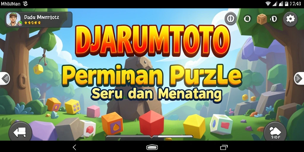 Tampilan permainan puzzle seru DJARUMTOTO dengan berbagai level menantang.