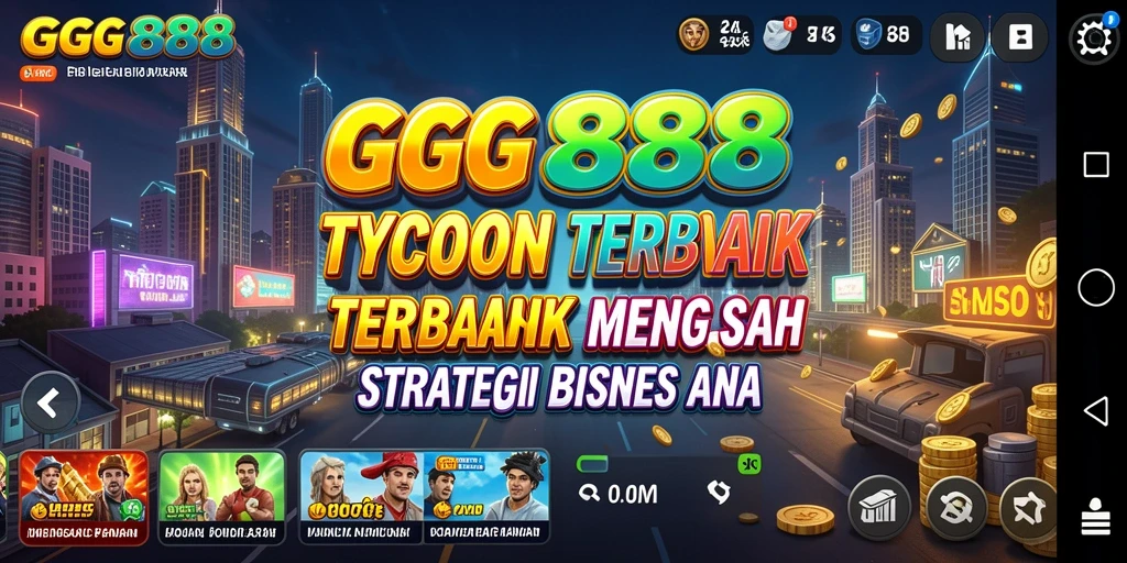 Tangkapan layar gameplay menunjukkan aktivitas bisnis yang menarik dalam GGG888.