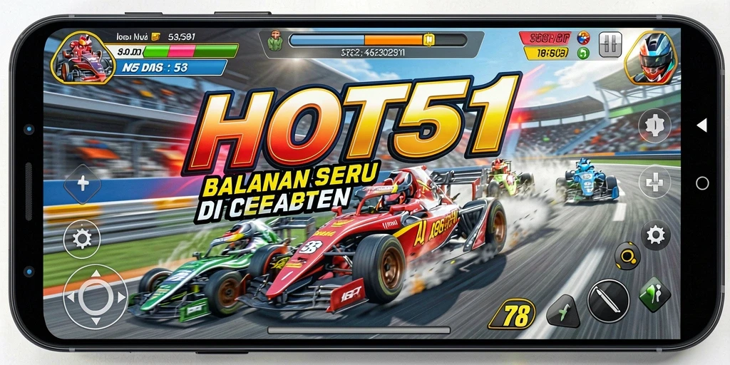 Gameplay seru HOT51 dengan balapan yang mendebarkan.