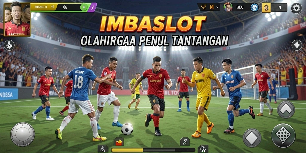 Screenshot IMBASLOT dengan aksi seru permainan olahraga.
