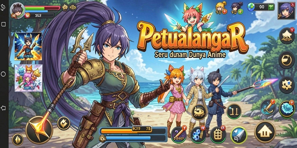 Tampilan seru gameplay KG778 dengan aksi karakter Anime.