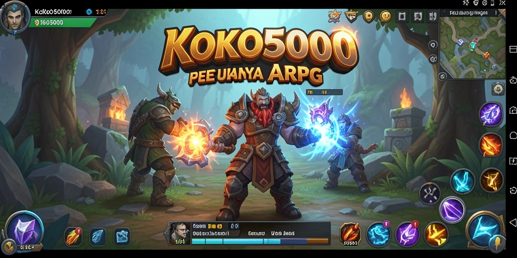 Screenshot gameplay KOKO5000 menampilkan aksi seru dalam pertempuran ARPG.