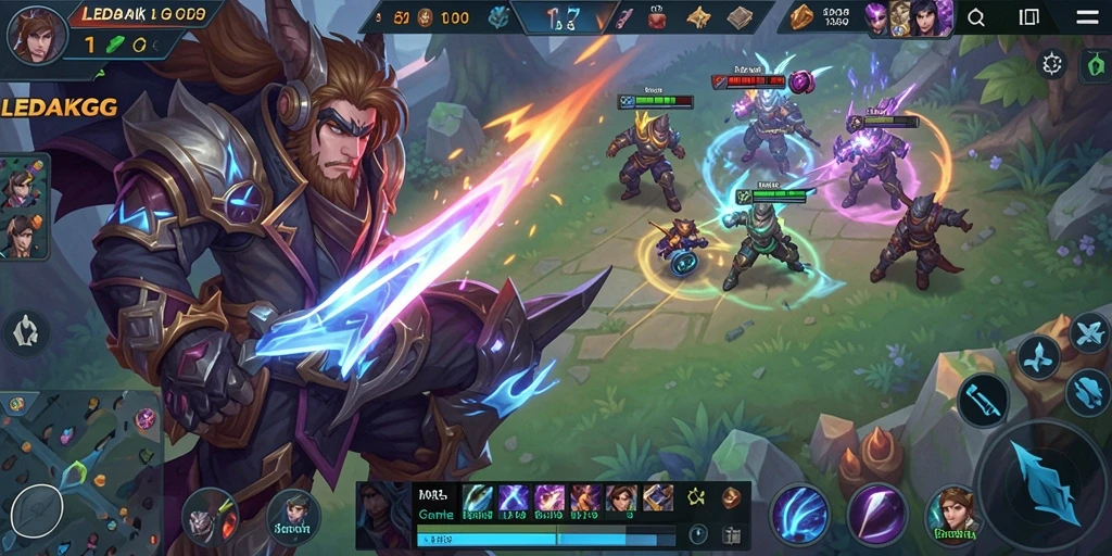 Tampilan gameplay seru dari game MOBA LEDAKGG yang penuh aksi.
