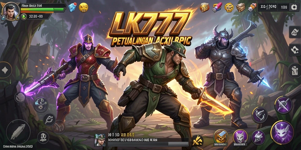 Tangkapan layar gameplay LK777 yang epik dalam pertarungan ARPG.