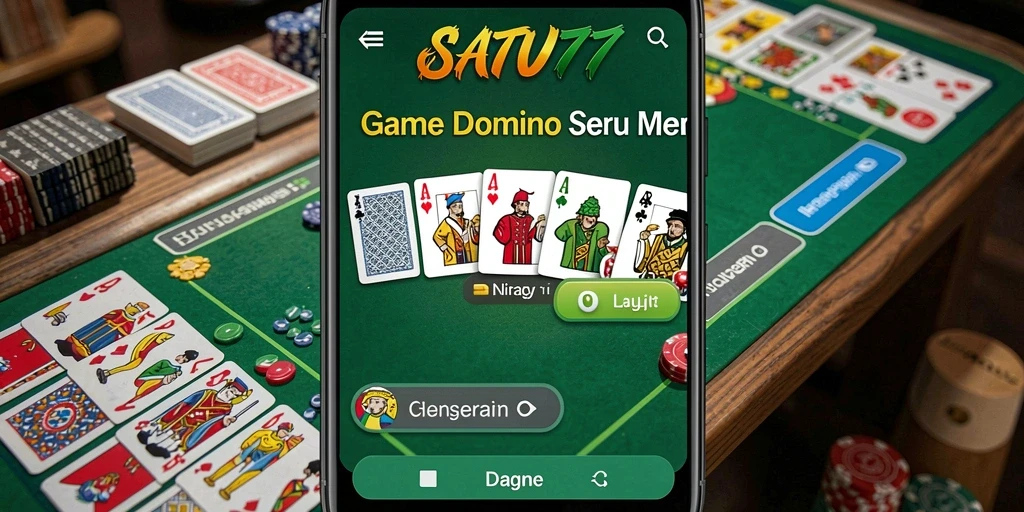Tampilan menarik dari gameplay SATU77 dengan suasana Domino yang seru.