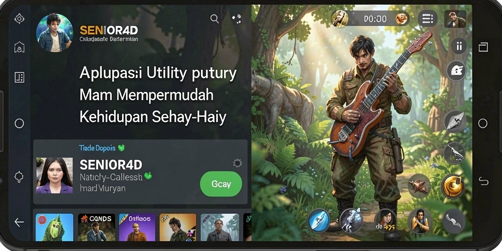 Tampilan antarmuka pengguna SENIOR4D yang menarik dan intuitif.
