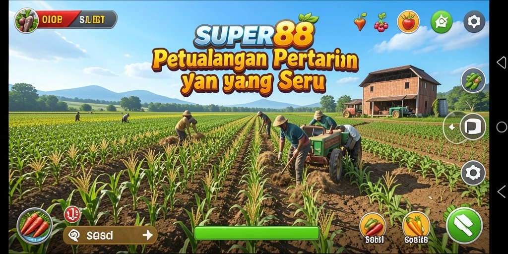 Tampilan gameplay SUPER88 yang menarik dengan aktivitas pertanian.