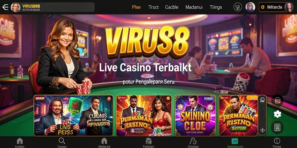 Screenshot gameplay yang menunjukkan keseruan bermain Live Casino di VIRUS88.