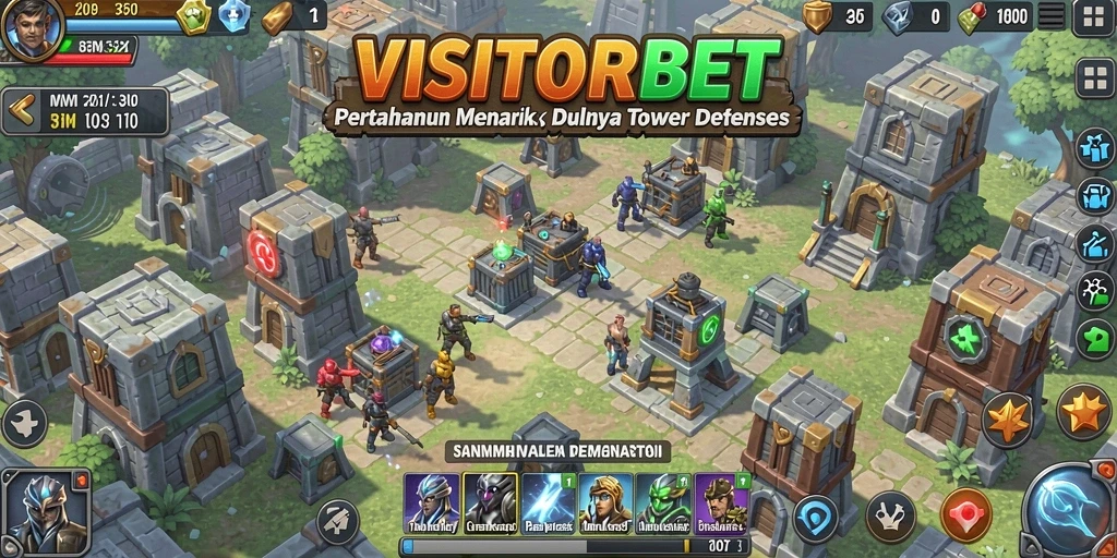 Gambar menunjukkan aksi Tower Defense yang intens dan mendebarkan.